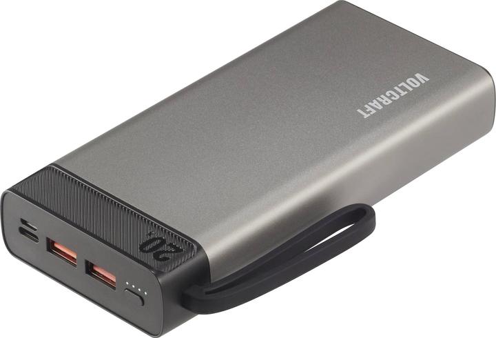 Voltcraft PB-20-PD3.0 Powerbank 20000 mAh Power Delivery LiPo Grey-Black (20000 mAh, 74 Wh)