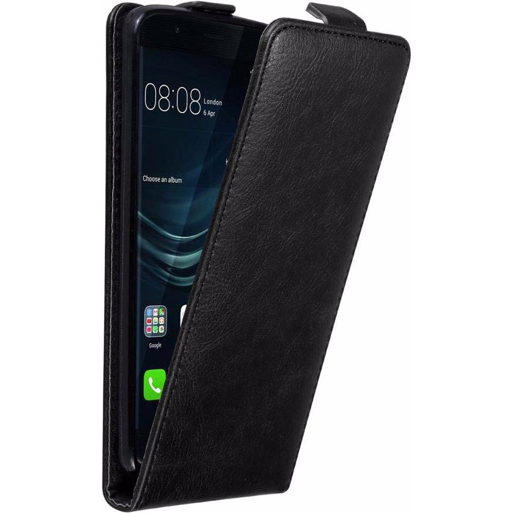 Cadorabo Flip wie Invisible Cover (Huawei P9), Smartphone Hülle, Schwarz