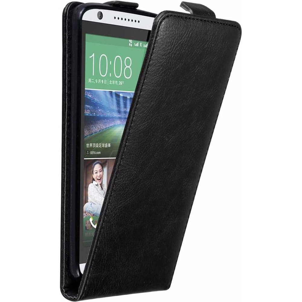 Cadorabo Flip wie Invisible Cover (HTC Desire 820), Smartphone Hülle, Schwarz