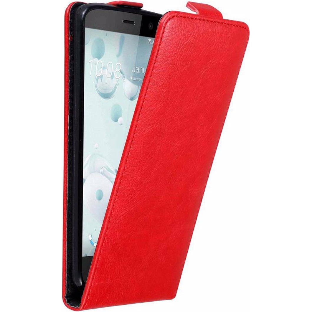 Cadorabo Flip wie Invisible Cover (HTC U Play), Smartphone Hülle, Rot