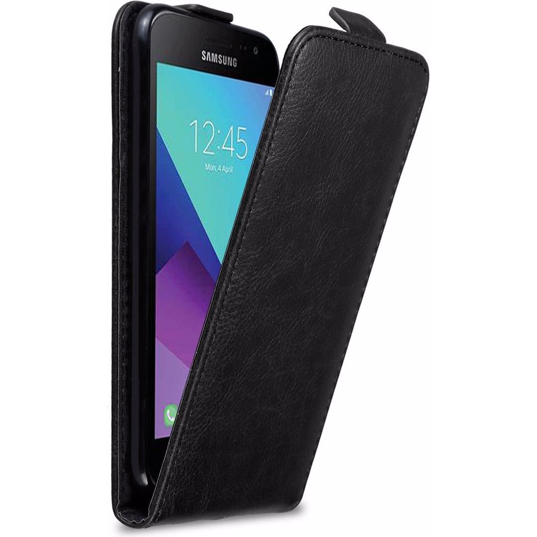 Cadorabo Flip wie Invisible Cover (Samsung Galaxy Xcover 3), Smartphone Hülle, Schwarz