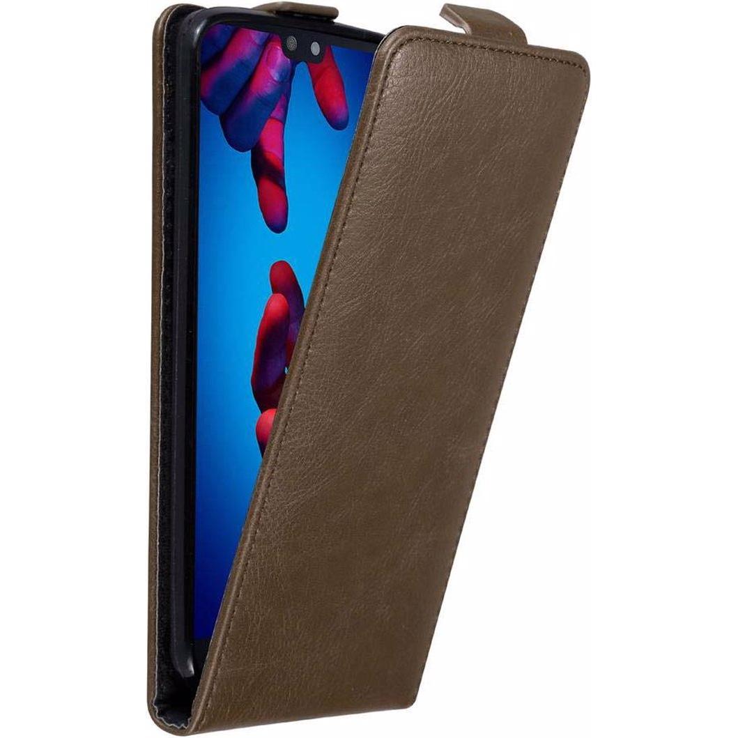 Cadorabo Flip wie Invisible Cover (Huawei P20), Smartphone Hülle, Braun