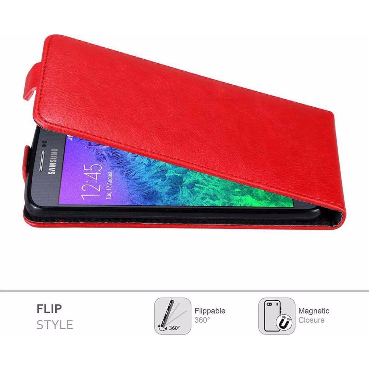 Thumbnail - Cadorabo Flip wie Invisible Cover (Samsung Galaxy Alpha), Smartphone Hülle, Rot