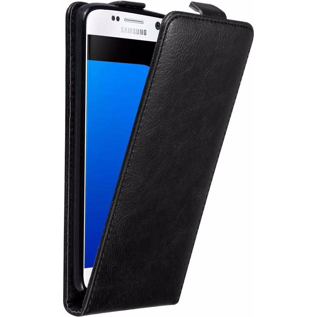 Cadorabo Flip wie Invisible Cover (Samsung Galaxy S7), Smartphone Hülle, Schwarz