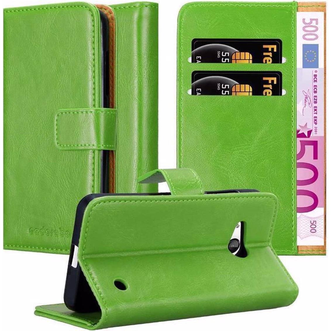 Cadorabo Book Luxury Cover (Microsoft Lumia 550), Smartphone Hülle, Grün