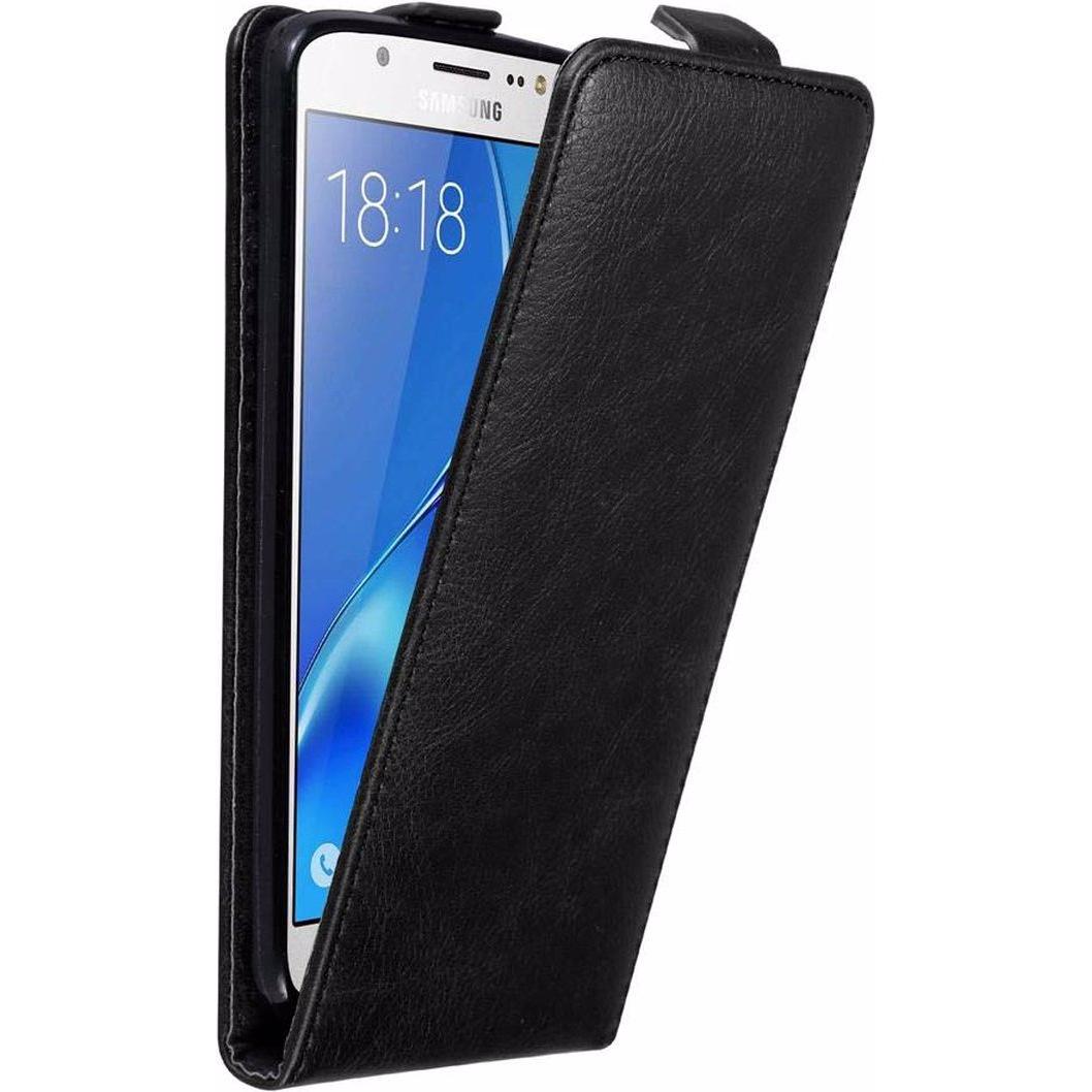 Cadorabo Flip wie Invisible Cover (Samsung Galaxy J5 (2016)), Smartphone Hülle, Schwarz