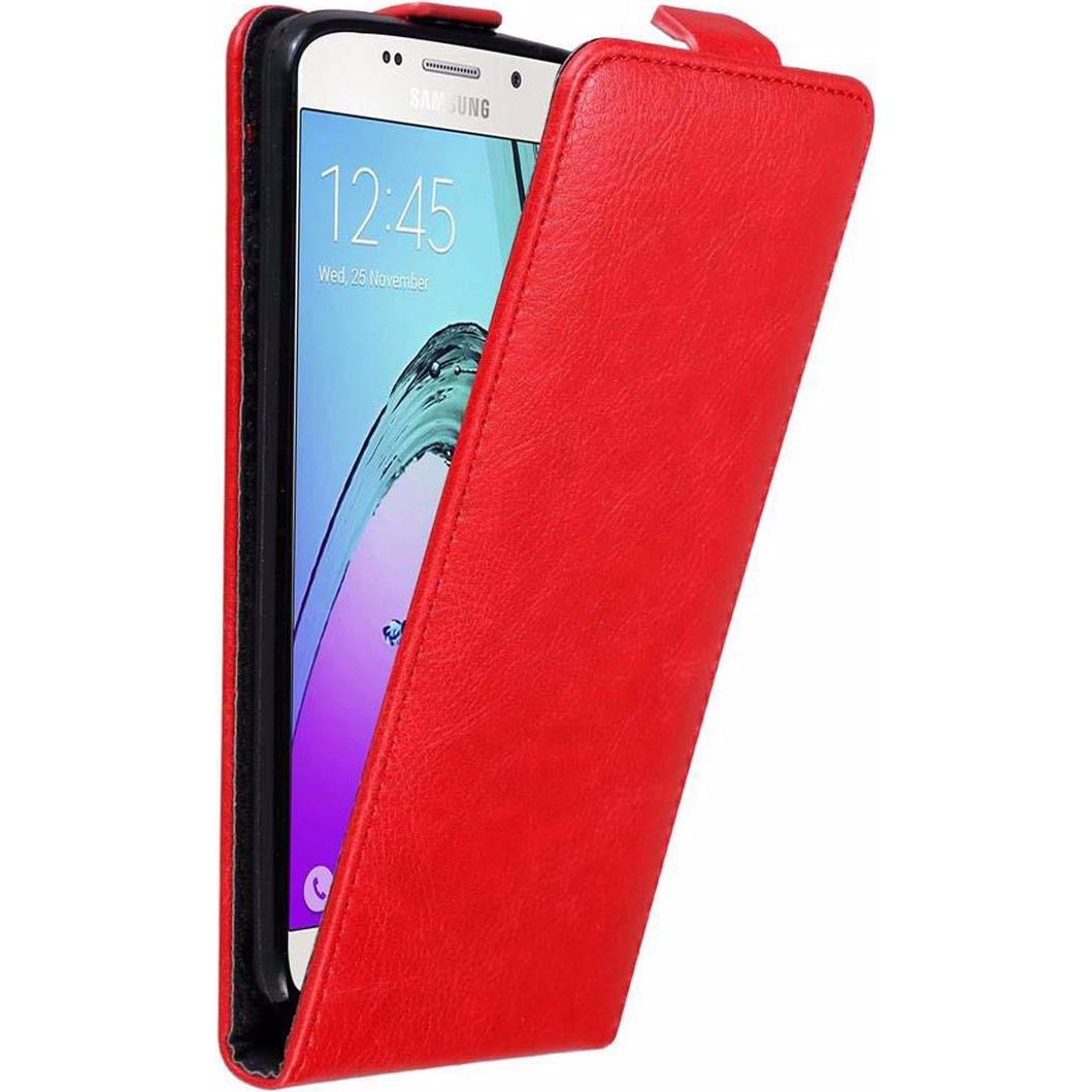 Cadorabo Flip wie Invisible Cover (Samsung Galaxy A5 (2016)), Smartphone Hülle, Rot