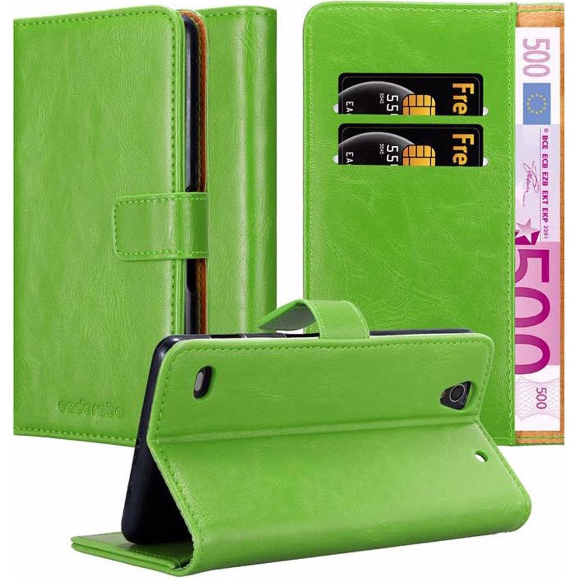 Cadorabo Book Luxury Cover (Sony Xperia C4), Smartphone Hülle, Grün