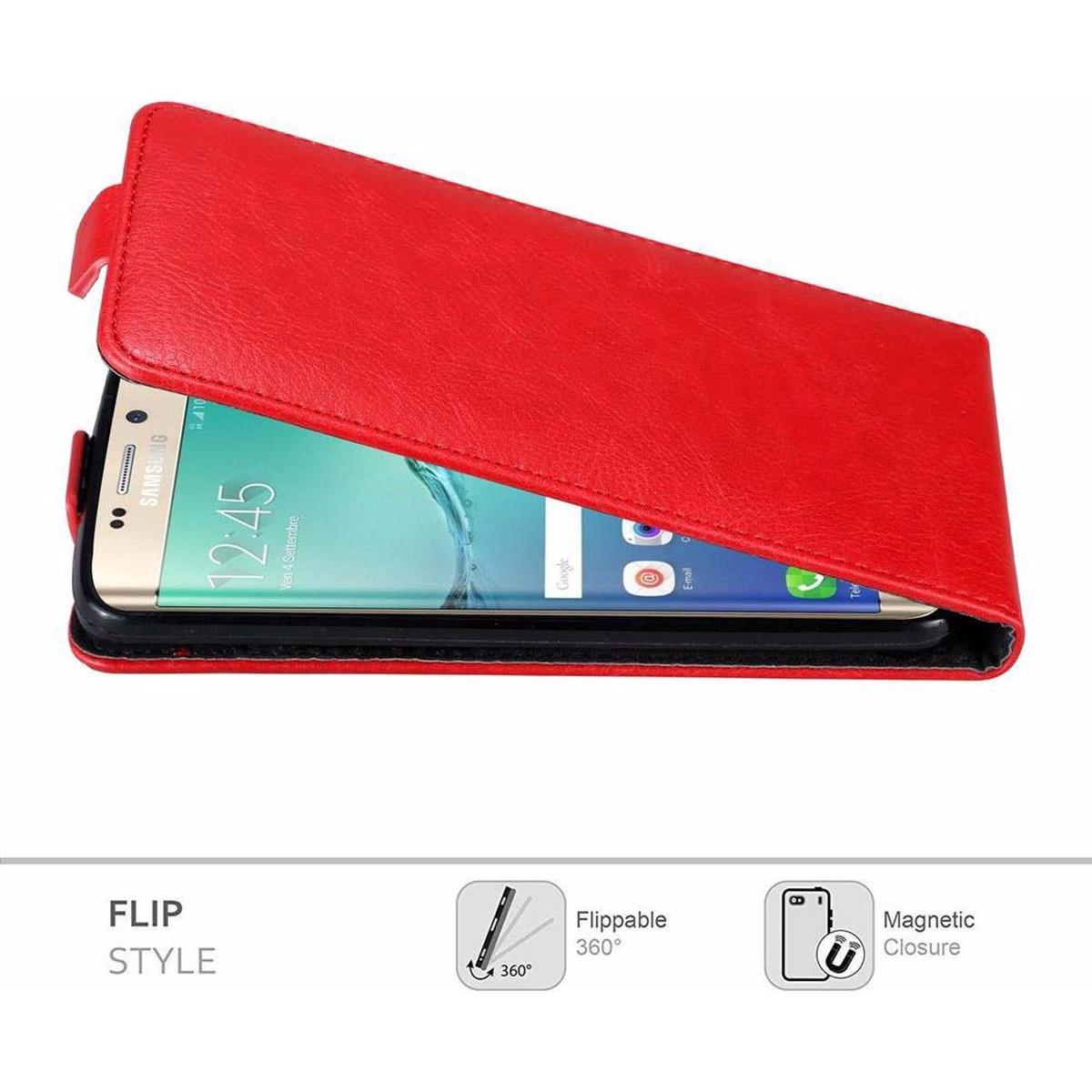 Thumbnail - Cadorabo Flip wie Invisible Cover (Samsung Galaxy S6 Edge+), Smartphone Hülle, Rot
