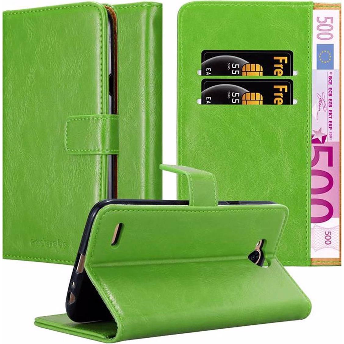 Cadorabo Book Luxury Cover (LG X Power 2), Smartphone Hülle, Grün