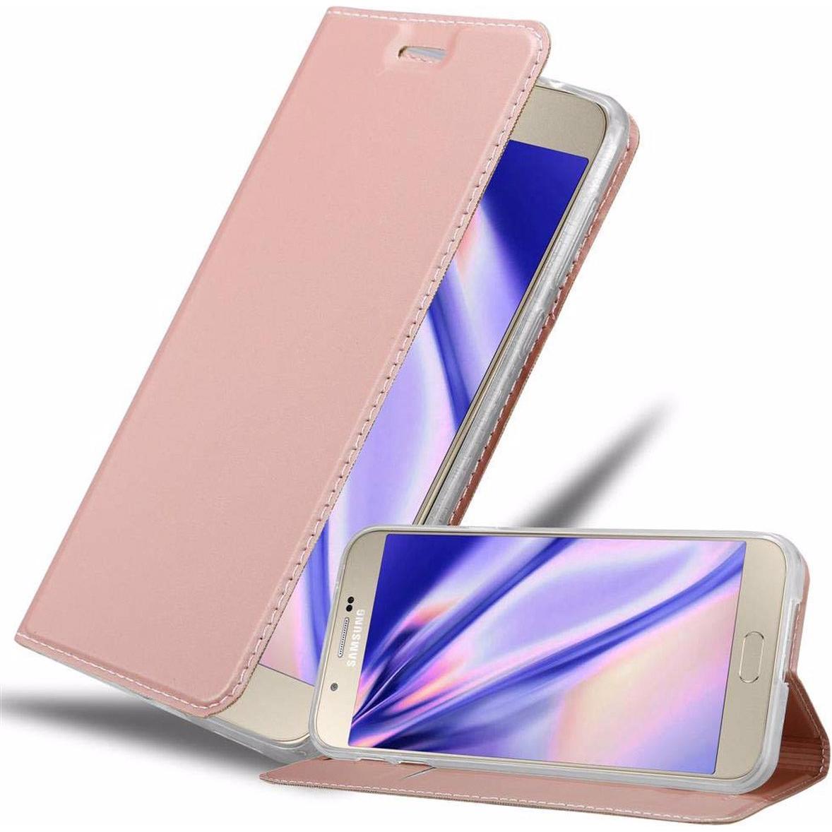 Cadorabo Book Classy Style Cover (Samsung Galaxy A8 (2018)), Smartphone Hülle, Rosa