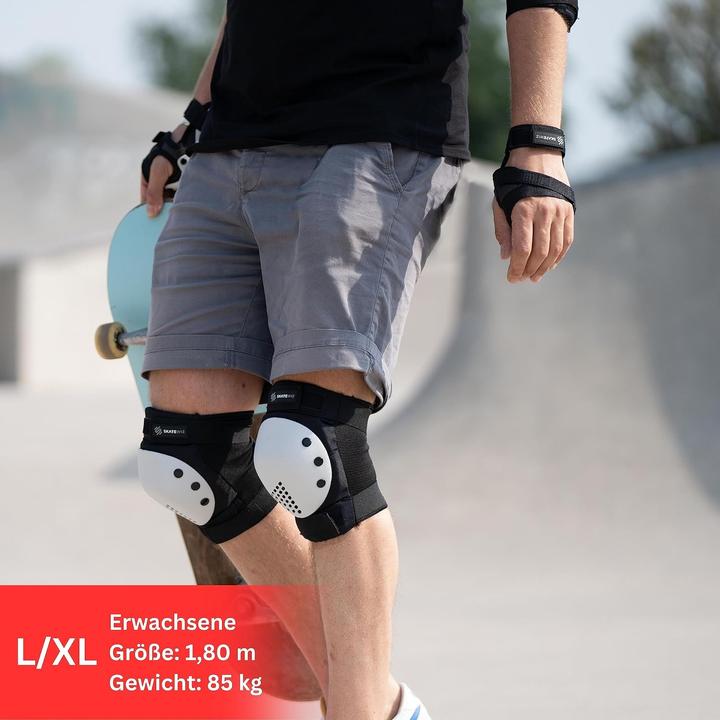 Image du produit Skatewiz Protections de patin (M, L, Protège-poignets, Genouillère, Coudes, 6 pièces)