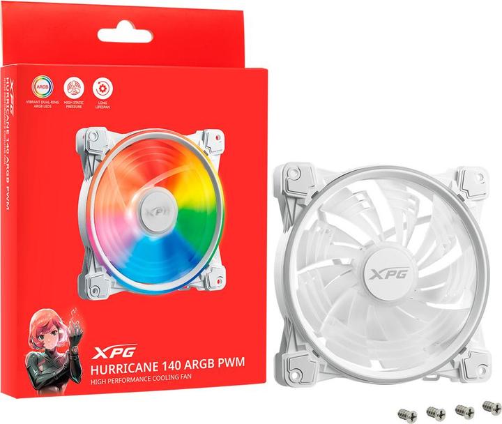 Produktbild XPG Ventilador Caja Hurricane120argbpwm-Whcww (120 mm, 1x)