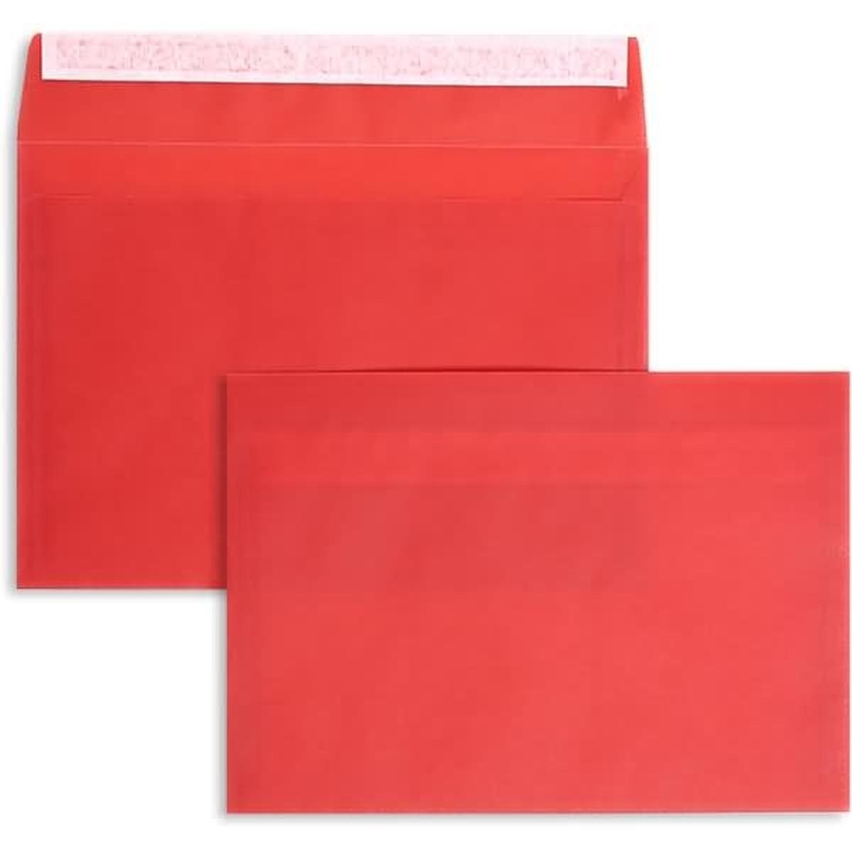 Thumbnail - Blanke, Briefumschlag, Briefumschläge Offset transparent C5 100g/qm HK VE=100 Stück intensivrot (C5, 100 x)