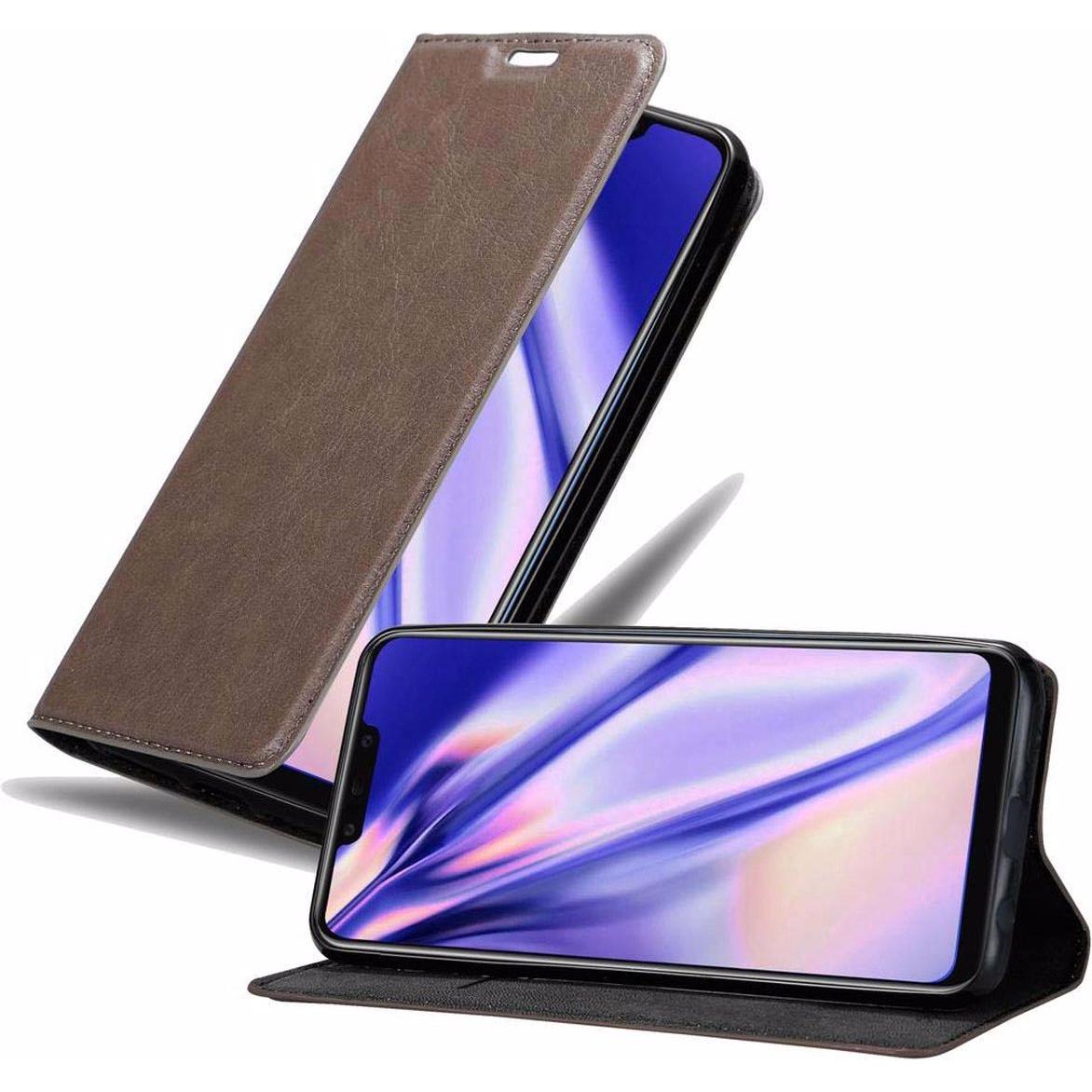 Cadorabo Book Invisible Magnet Cover (Huawei Mate 20 Lite), Smartphone Hülle, Braun