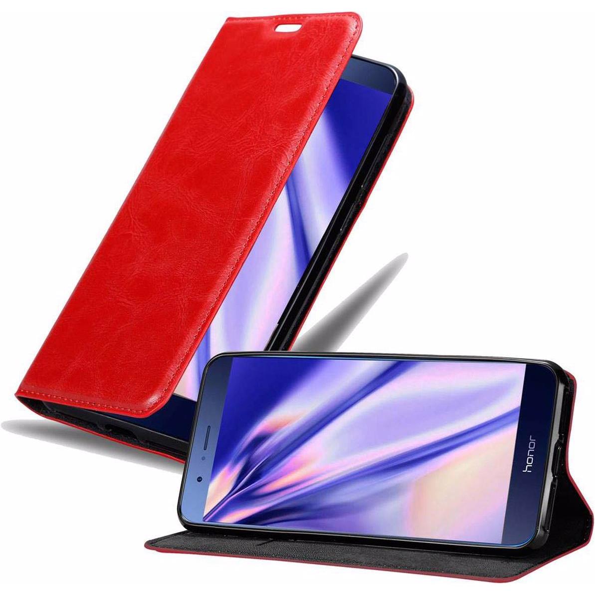 Cadorabo Book Invisible Magnet Cover (Vivo V9), Smartphone Hülle, Rot