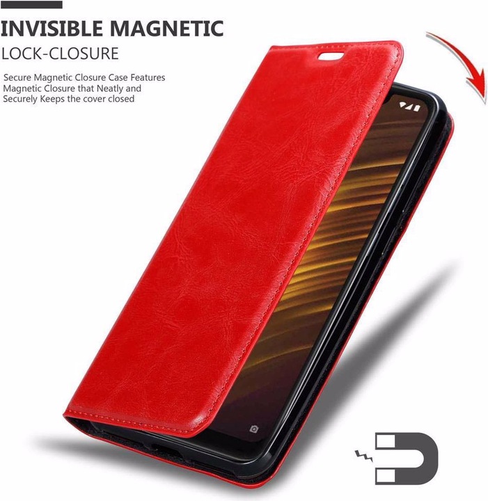 Actual product image Cadorabo Book Invisible Magnet Cover (Xiaomi Pocophone F1)