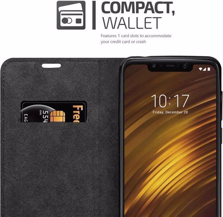 Actual product image Cadorabo Book Invisible Magnet Cover (Xiaomi Pocophone F1)
