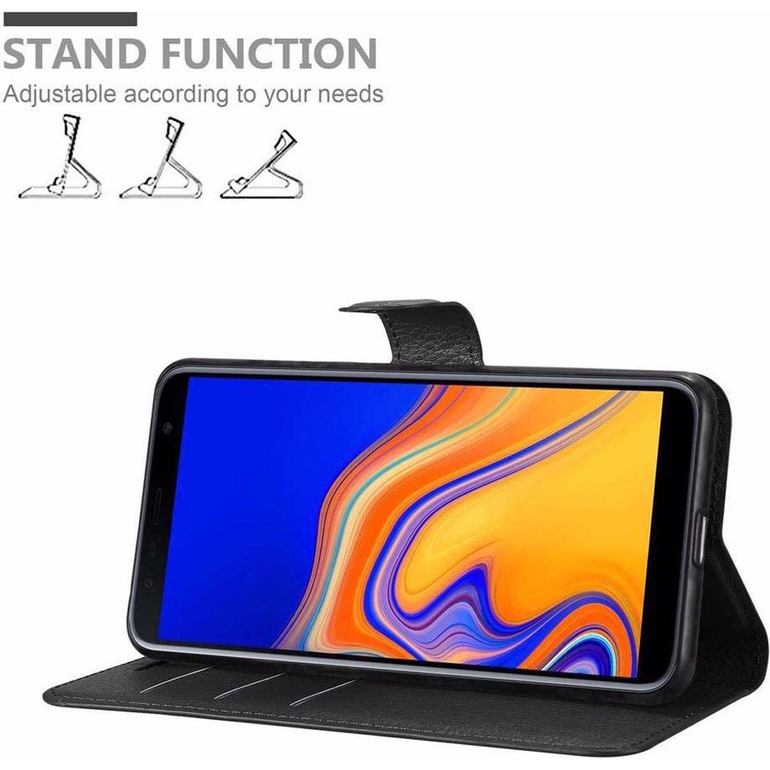 Thumbnail - Cadorabo Book mit Standfunktion Cover (Samsung Galaxy J6+), Smartphone Hülle, Schwarz