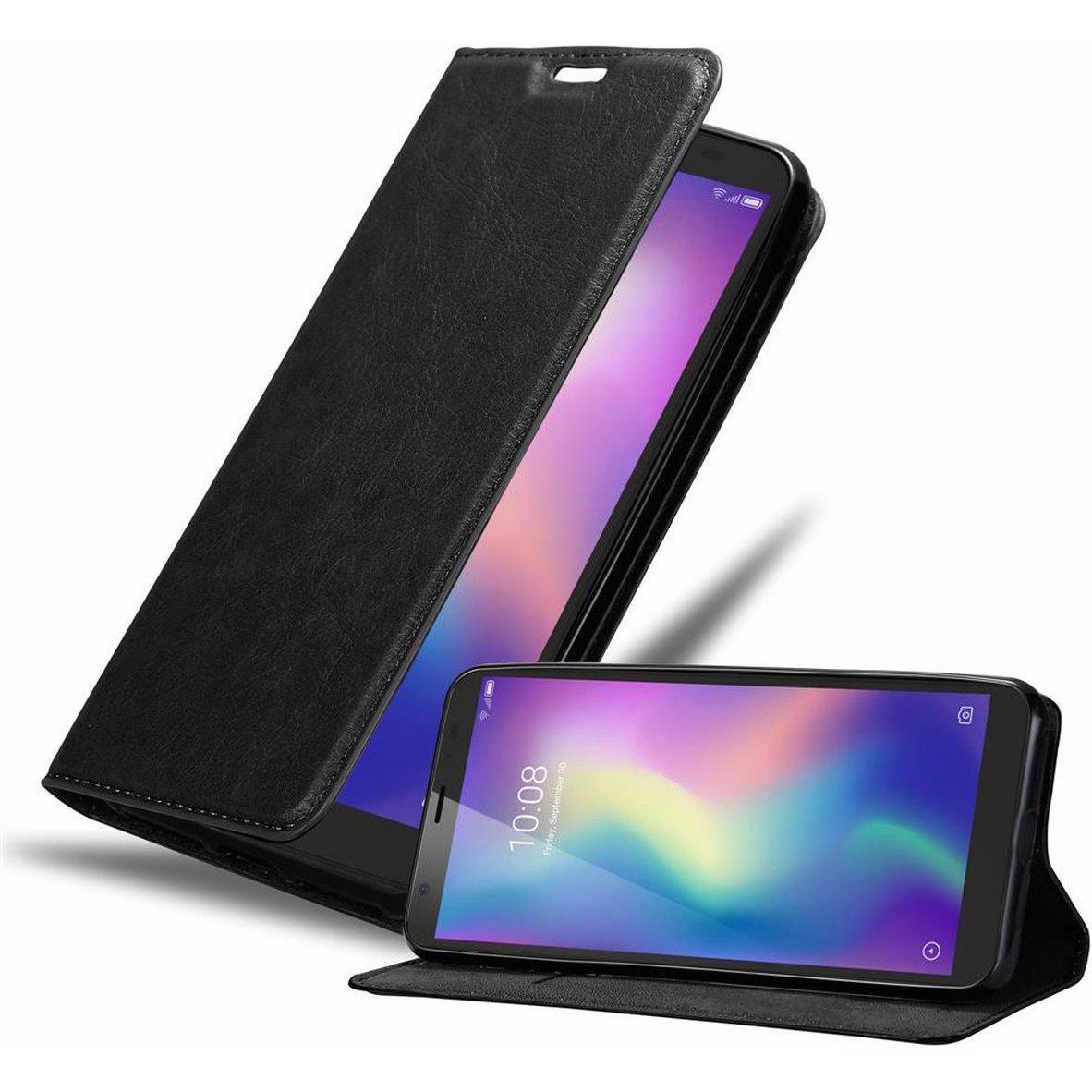 Cadorabo Book Invisible Magnet Cover (ZTE Blade A5), Smartphone Hülle, Schwarz