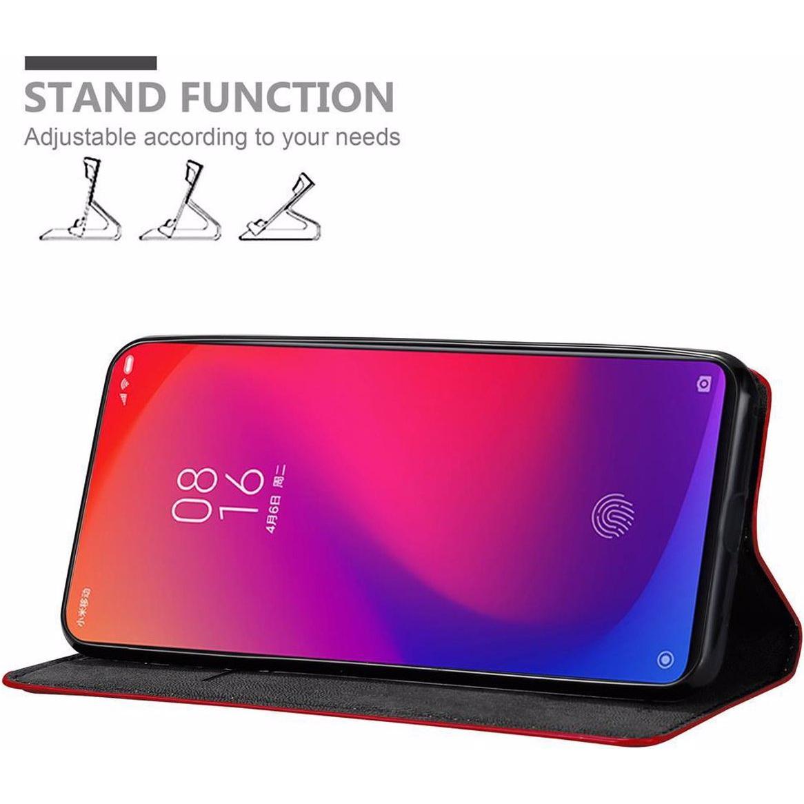 Thumbnail - Cadorabo Book Invisible Magnet Cover (Xiaomi Redmi K20, Xiaomi Mi 9), Smartphone Hülle, Rot