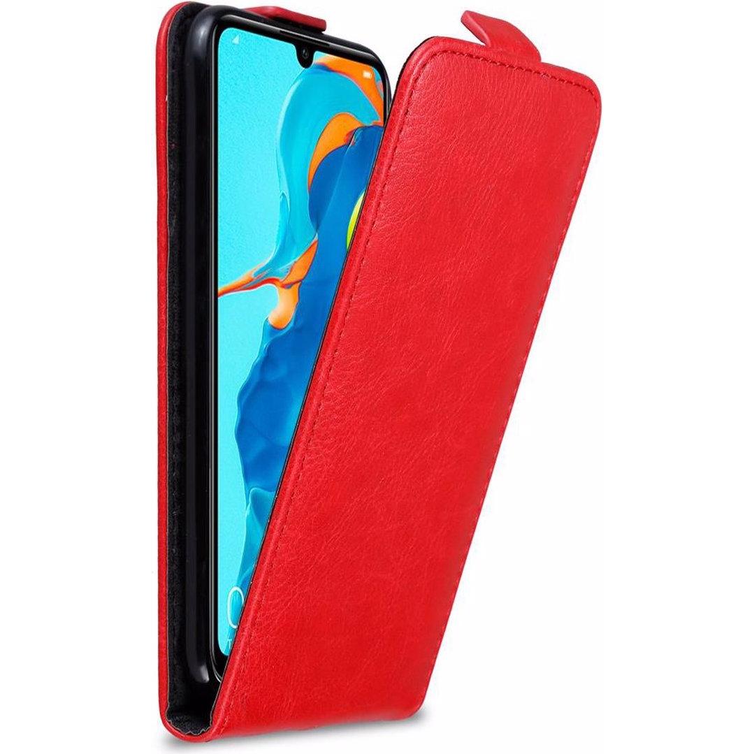 Cadorabo Flip wie Invisible Cover (Huawei P30 Lite), Smartphone Hülle, Rot