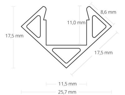 Produktbild Galaxy Profiles Eckprofil spitz LED-Breite 11mm, L2000mm, schwarz
