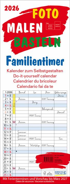 Family Timer Photo Painting Crafting (19 x 52 cm, Hardcover, French, English)