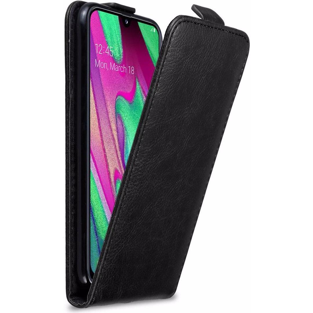Cadorabo Flip wie Invisible Cover (Samsung Galaxy A40), Smartphone Hülle, Schwarz