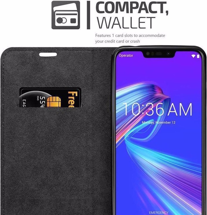 Actual product image Cadorabo Book Invisible Magnet Cover (Asus Zenfone Max (M2))