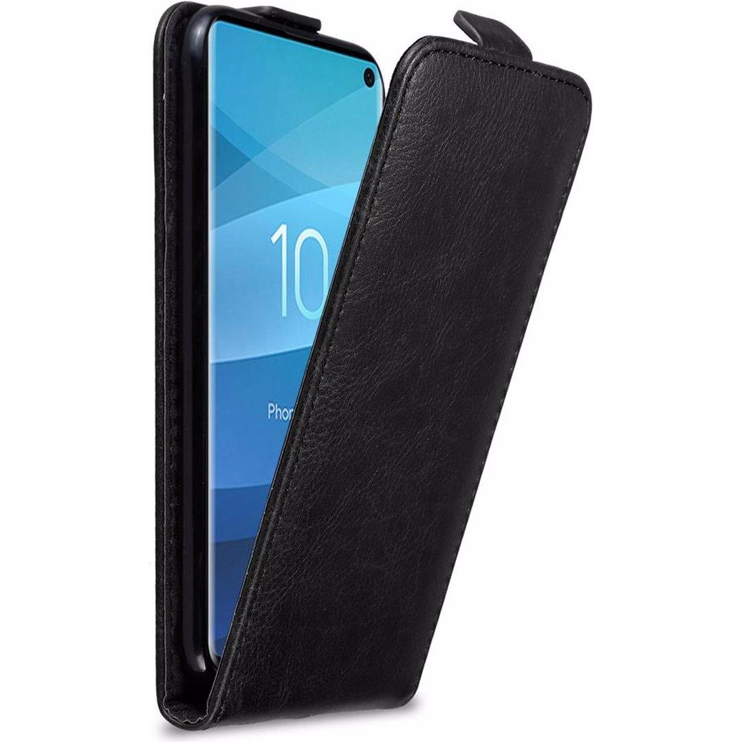 Cadorabo Flip wie Invisible Cover (Samsung Galaxy S10), Smartphone Hülle, Schwarz