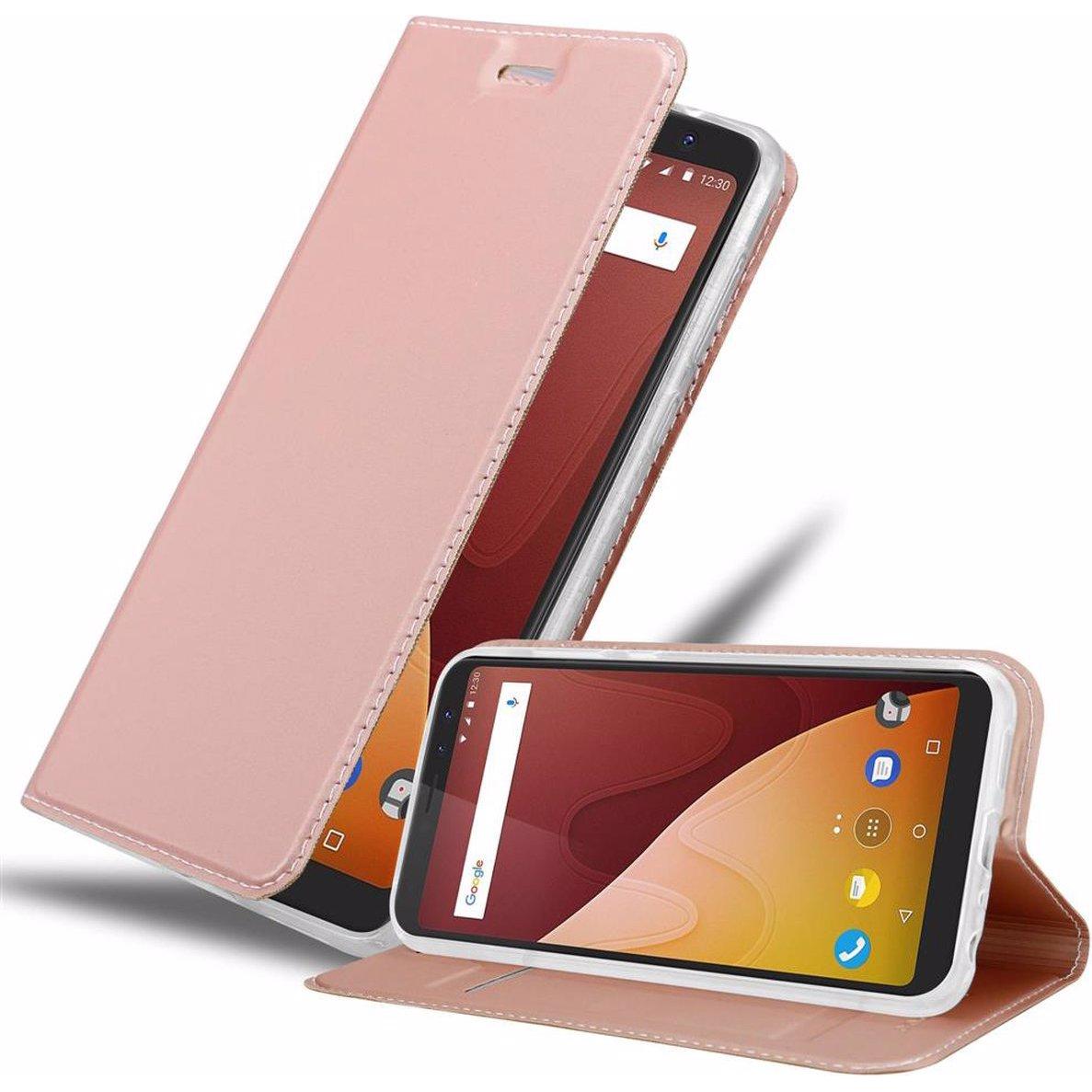 Cadorabo Book Classy Style Cover (Wiko View Prime), Smartphone Hülle, Rosa