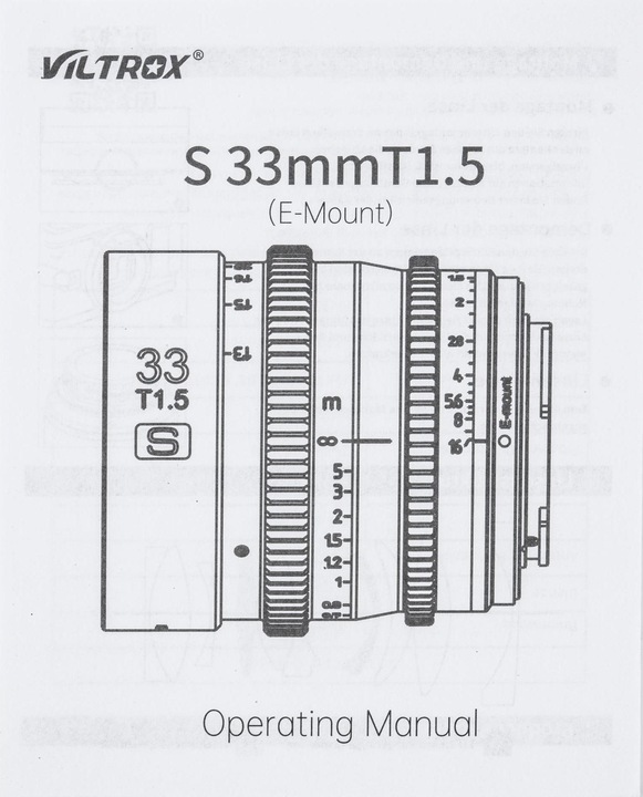 Produktbild Viltrox Festbrennweite S 33mm T1.5 – MFT (Micro Four Thirds, APS-C / DX)
