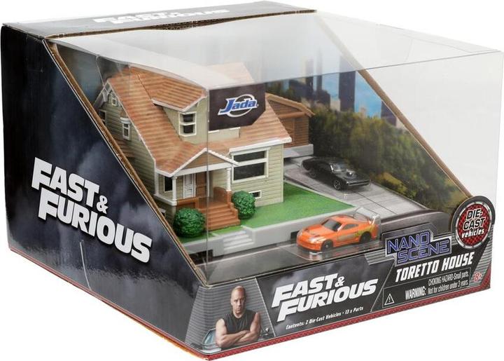 Actual product image Jada Fast & Furious Nano Doms Haus-Diorama mit Fahrzeugen