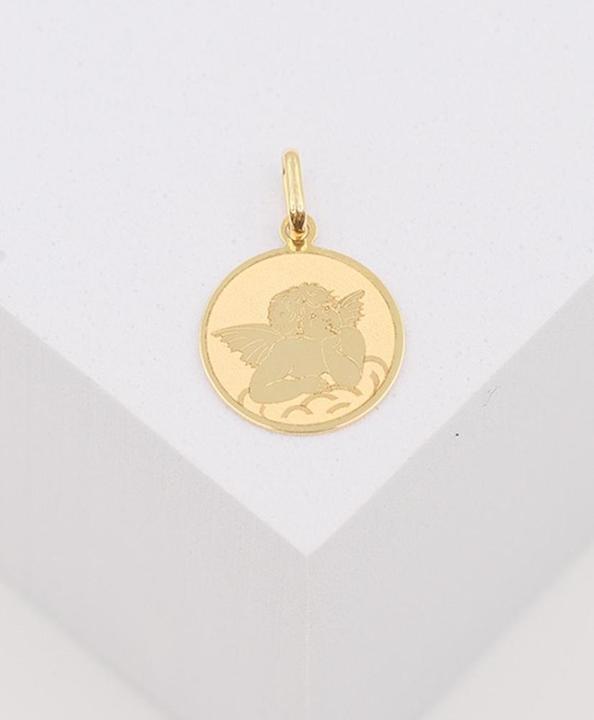 Image du produit Muau Pendant medal angel yellow gold 750, 12mm (Or jaune 750/18K)