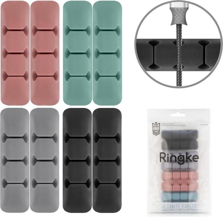 Ringke - Cable Organizer (8 pack) - 3 x 8 Slots - Multicolor