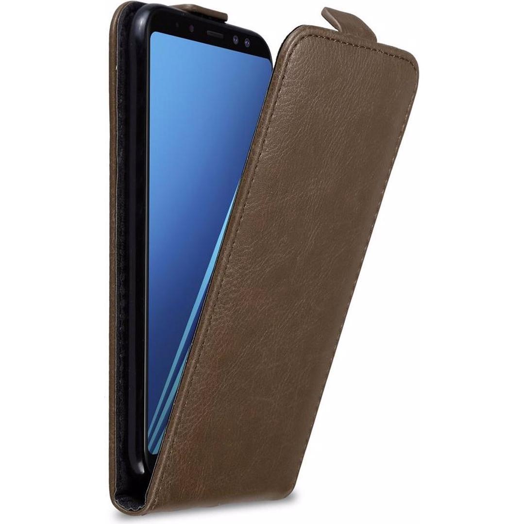 Cadorabo Flip wie Invisible Cover (Samsung Galaxy A8 (2018)), Smartphone Hülle, Braun