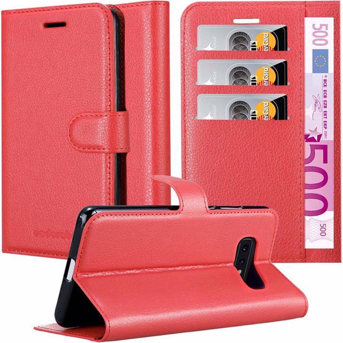 Cadorabo Book mit Standfunktion Cover (Samsung Galaxy S10e), Smartphone Hülle, Rot