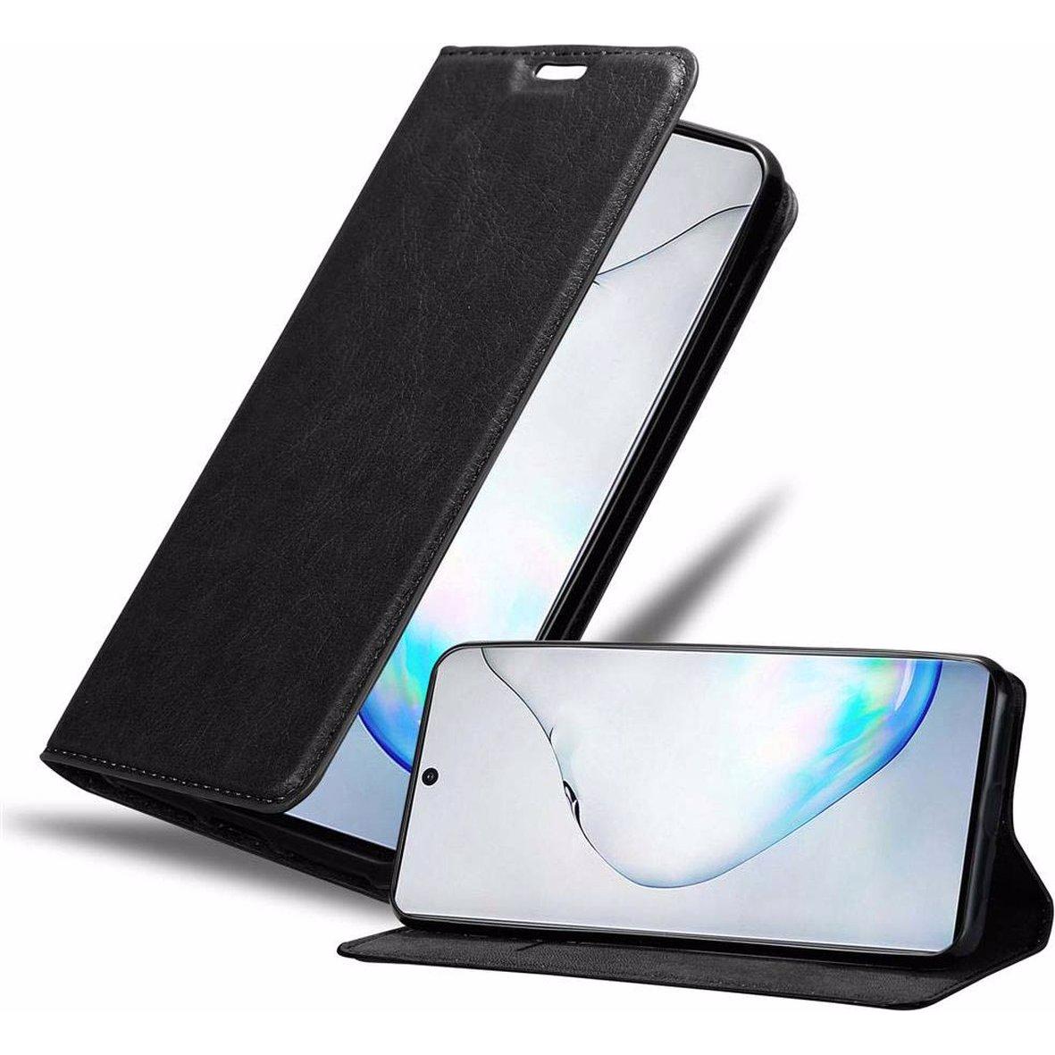 Cadorabo Book Invisible Magnet Cover (Samsung Galaxy Note 10), Smartphone Hülle, Schwarz