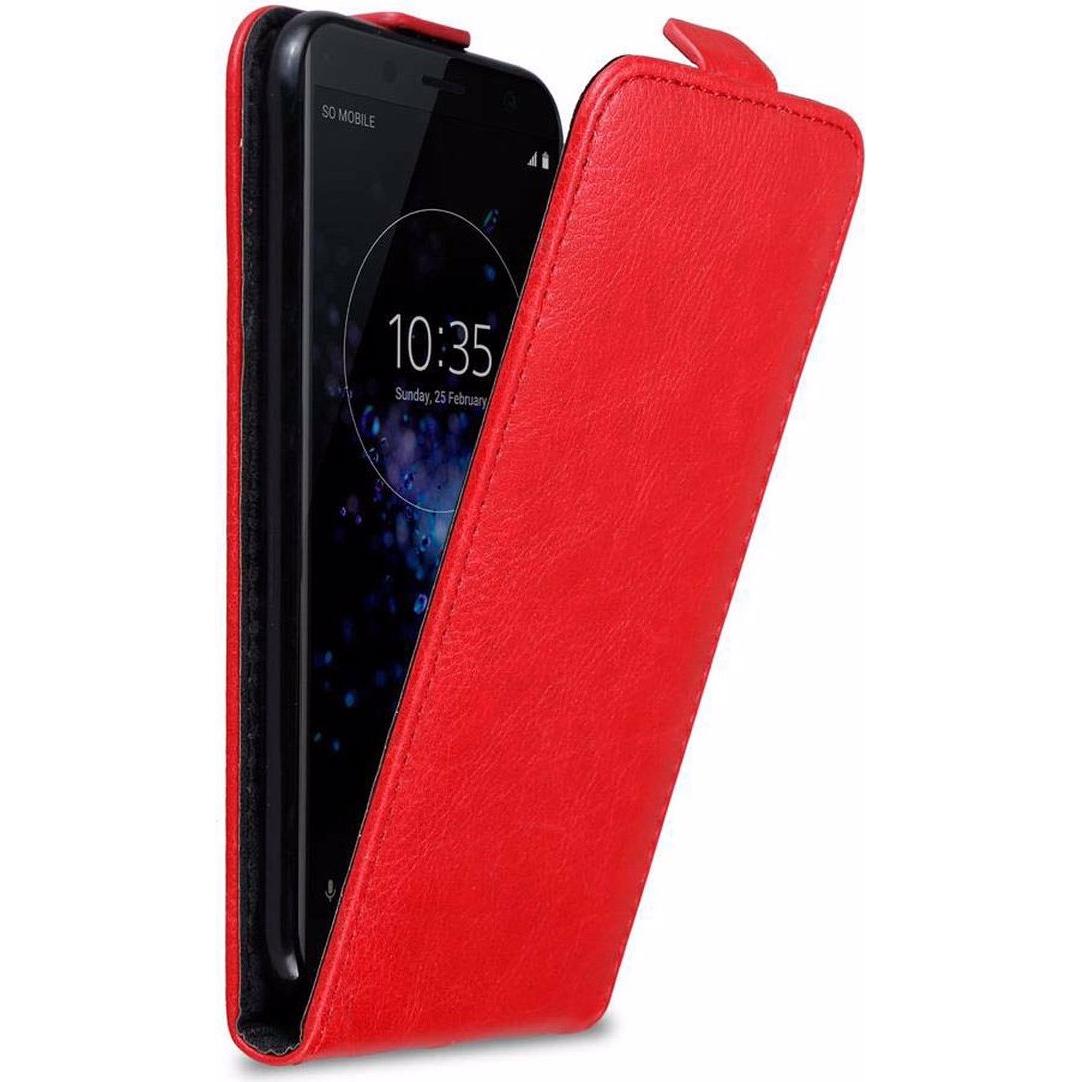 Cadorabo Flip wie Invisible Cover (Sony Xperia XZ2 Compact), Smartphone Hülle, Rot