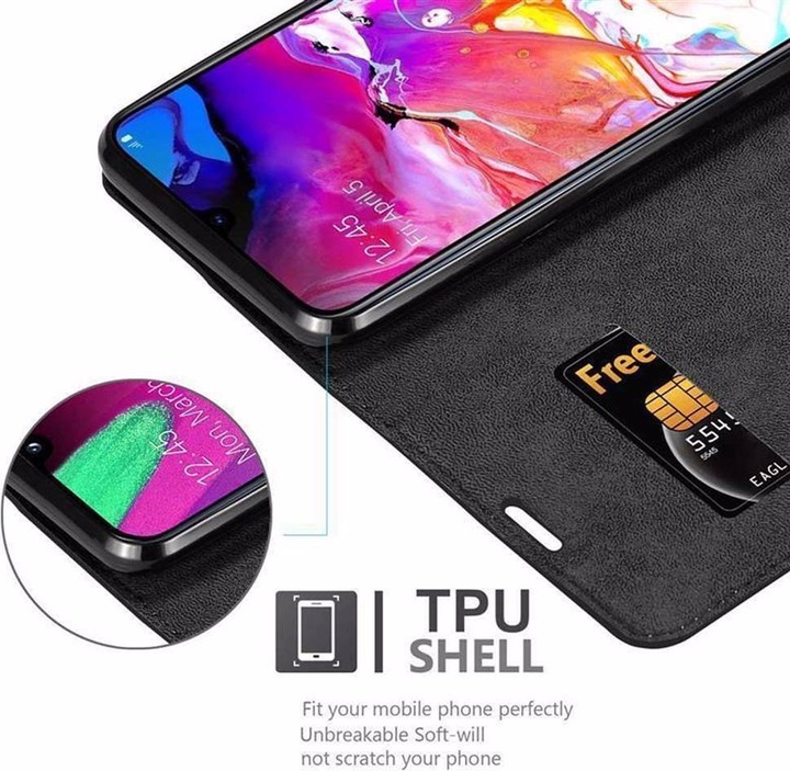 Actual product image Cadorabo Book Invisible Magnet Cover (Samsung Galaxy A70)