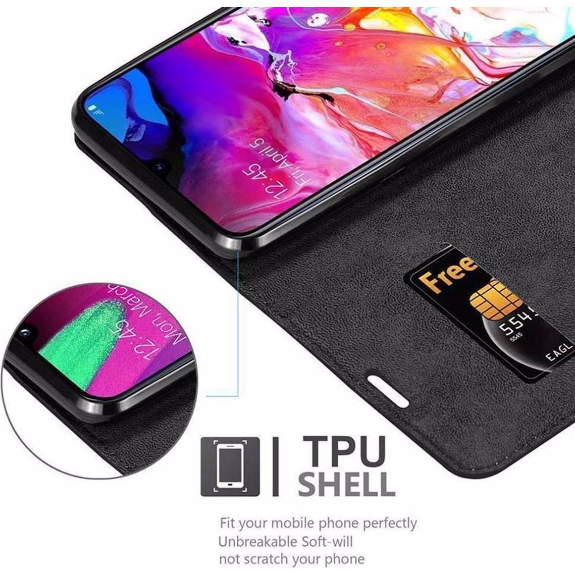 Thumbnail - Cadorabo Book Invisible Magnet Cover (Samsung Galaxy A70), Smartphone Hülle, Schwarz
