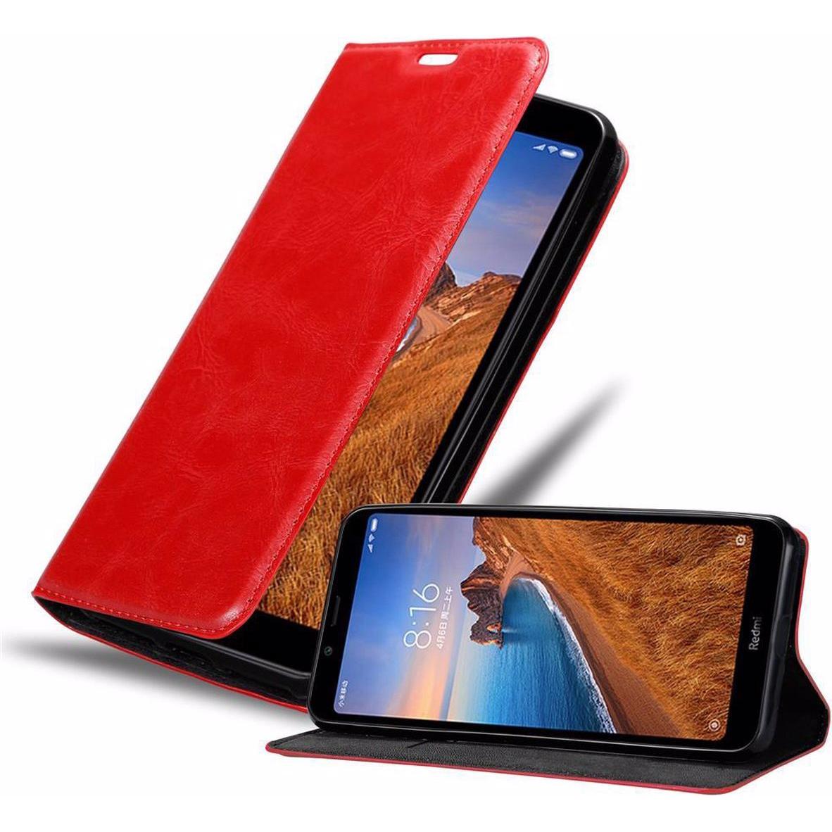 Cadorabo Book Invisible Magnet Cover (Xiaomi Redmi 7A), Smartphone Hülle, Rot