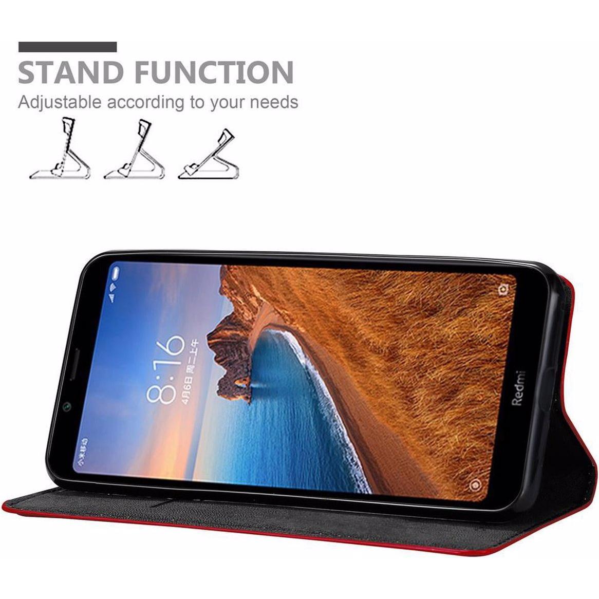 Thumbnail - Cadorabo Book Invisible Magnet Cover (Xiaomi Redmi 7A), Smartphone Hülle, Rot