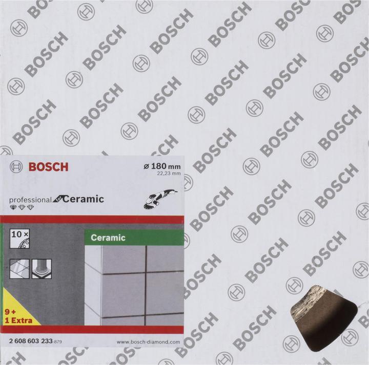 Immagine prodotto Bosch Professional Zubehör Lama diamantata Standard per ceramica, 180 x 22,23 x 1,6 x 7 mm, confezione da 10 pz.