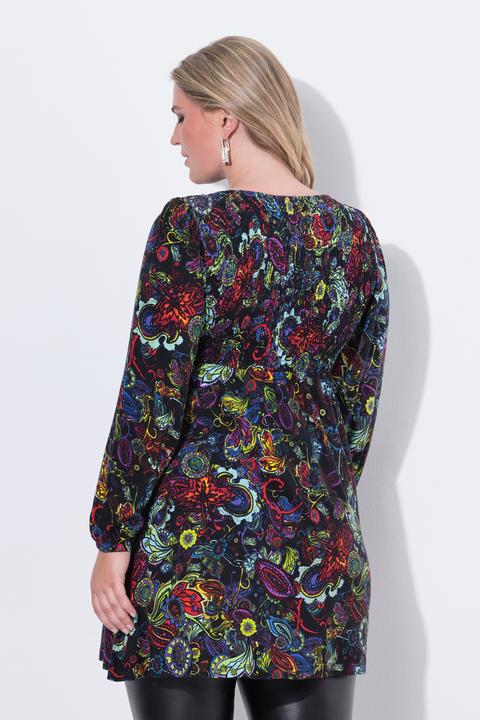 Produktbild Miamoda T-Shirt, A-Linie, gesmokte Büste, Alloverprint (46)