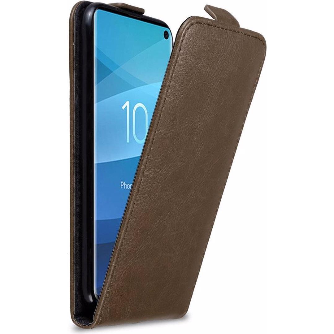 Cadorabo Flip wie Invisible Cover (Samsung Galaxy S10), Smartphone Hülle, Braun