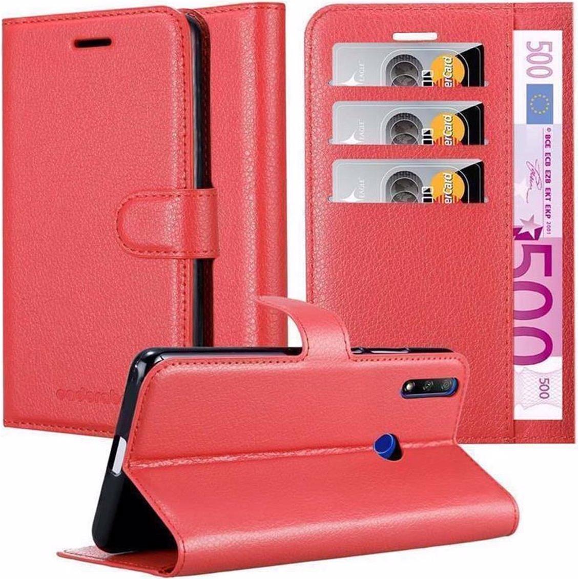 Cadorabo Book mit Standfunktion Cover (Honor 9X), Smartphone Hülle, Rot