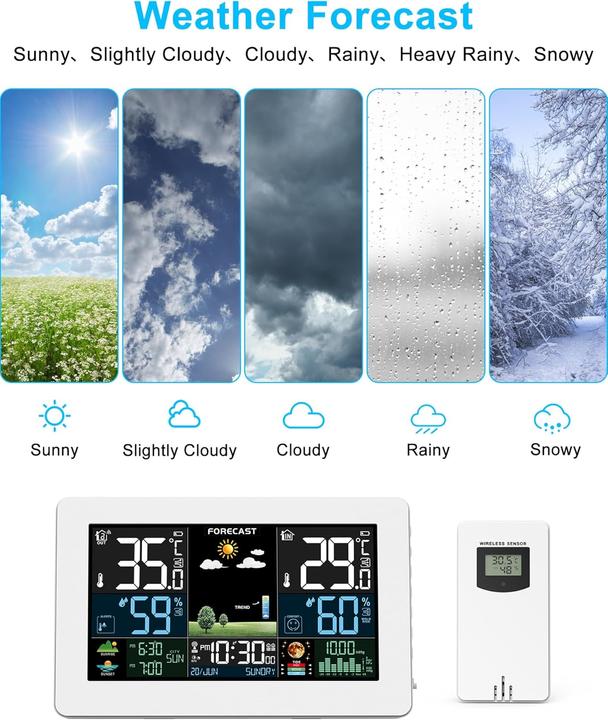 Image du produit Haoyao Funk-Wetterstation mit Aussensensor
