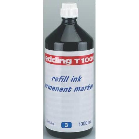 Edding, Marker, Nachfülltinte Marker T1000 Flasche blau 1.000ml (Blau, 1 x)